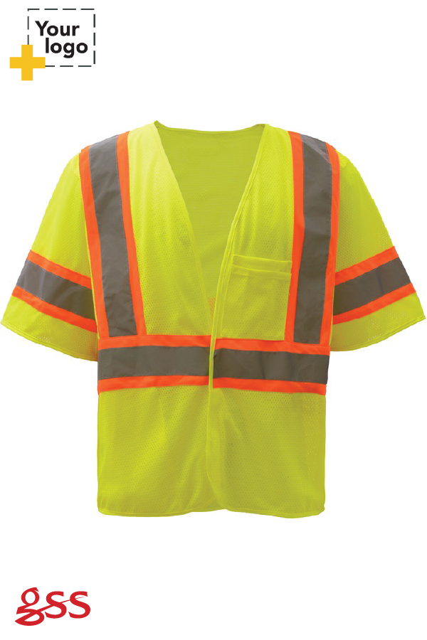 Standard Class 3 Two Tone Mesh Hook & Loop Safety Vest