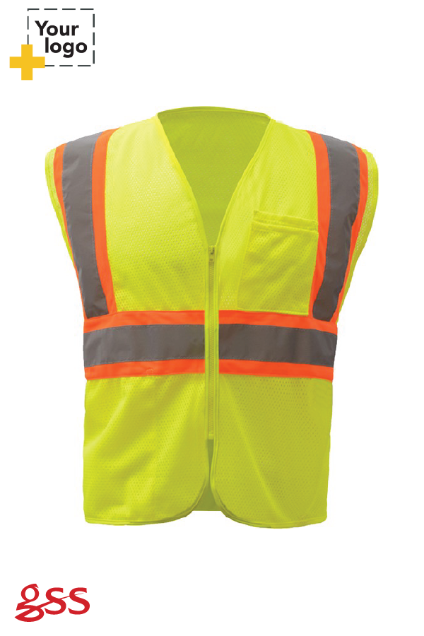 Standard Class 2 Two Tone Mesh Zipper Safety Vest
