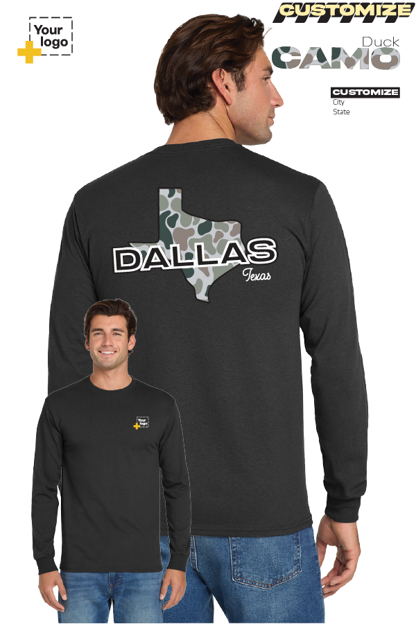 Custom Gildan® DryBlend® 50 Cotton/50 Poly Long Sleeve T-Shirt - Duck Camo