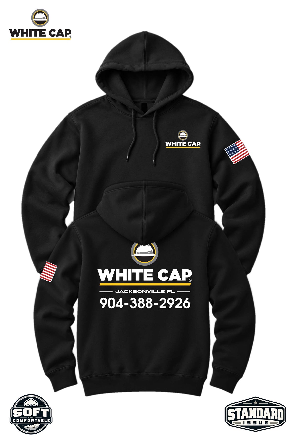 Your Location Hooded Sweatshirt - White Cap