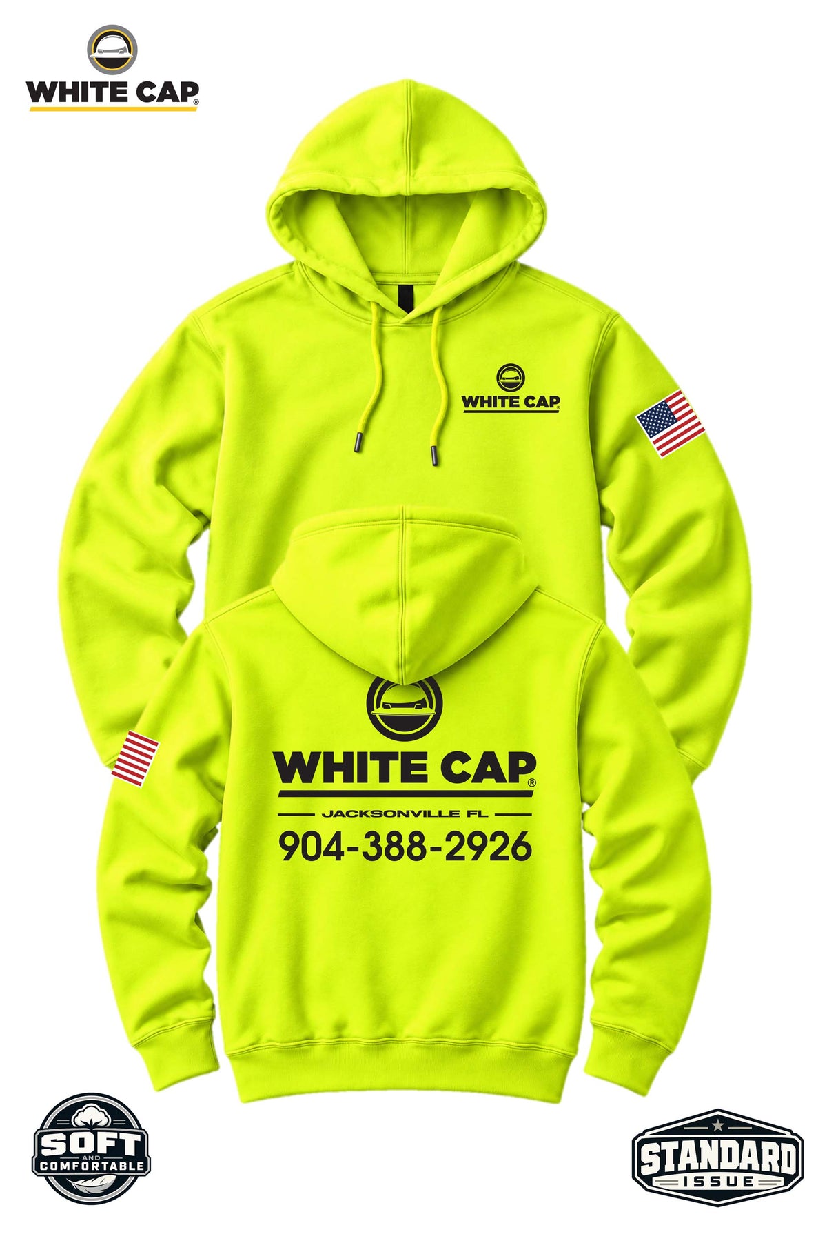 Your Location Hooded Sweatshirt - White Cap