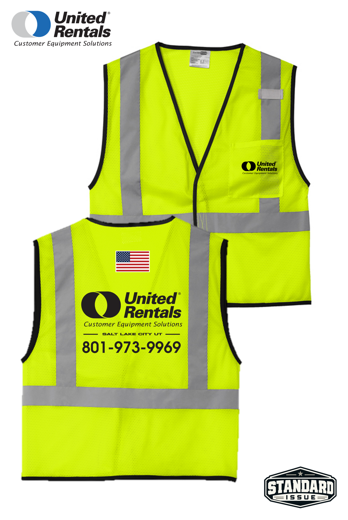 CornerStone® ANSI 107 Class 2 Economy Mesh One-Pocket Vest - UR Customer Equipment Solutions