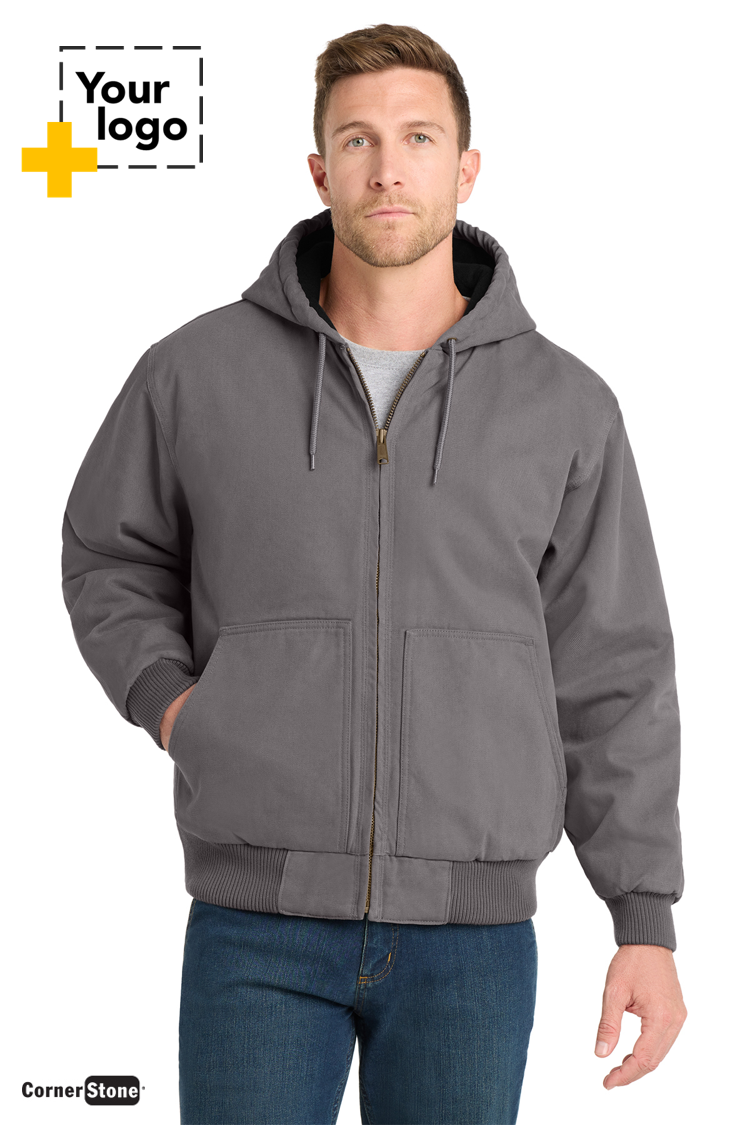 CornerStone® Washed Duck Cloth Insulated Hooded Work Jacket