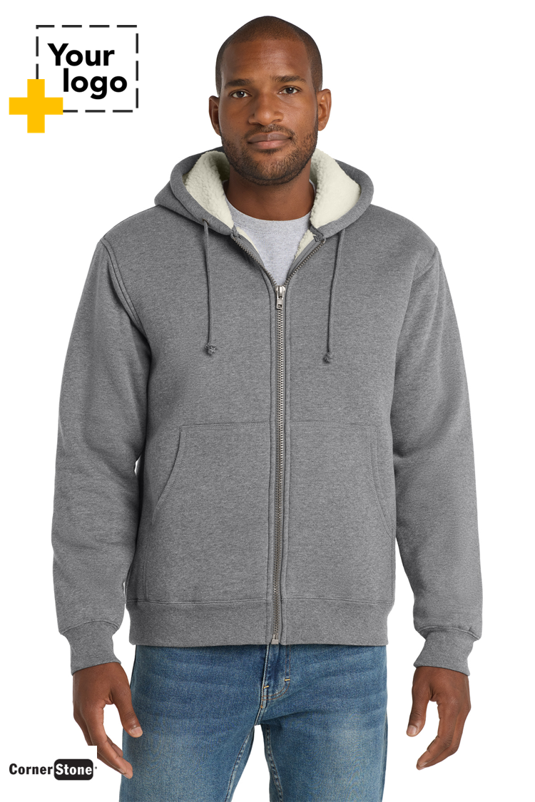 CornerStone® Heavyweight Sherpa-Lined Hooded Fleece Jacket