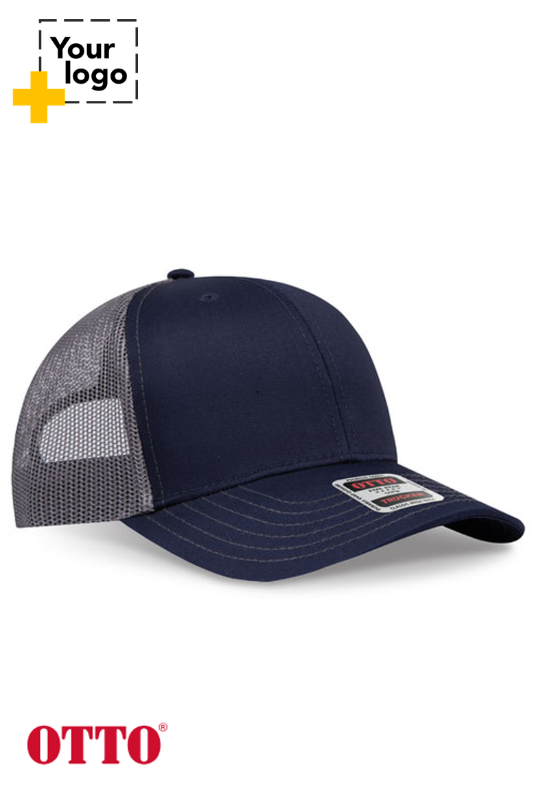 OTTO CAP 6 Panel Mid Profile Mesh Back Trucker Hat