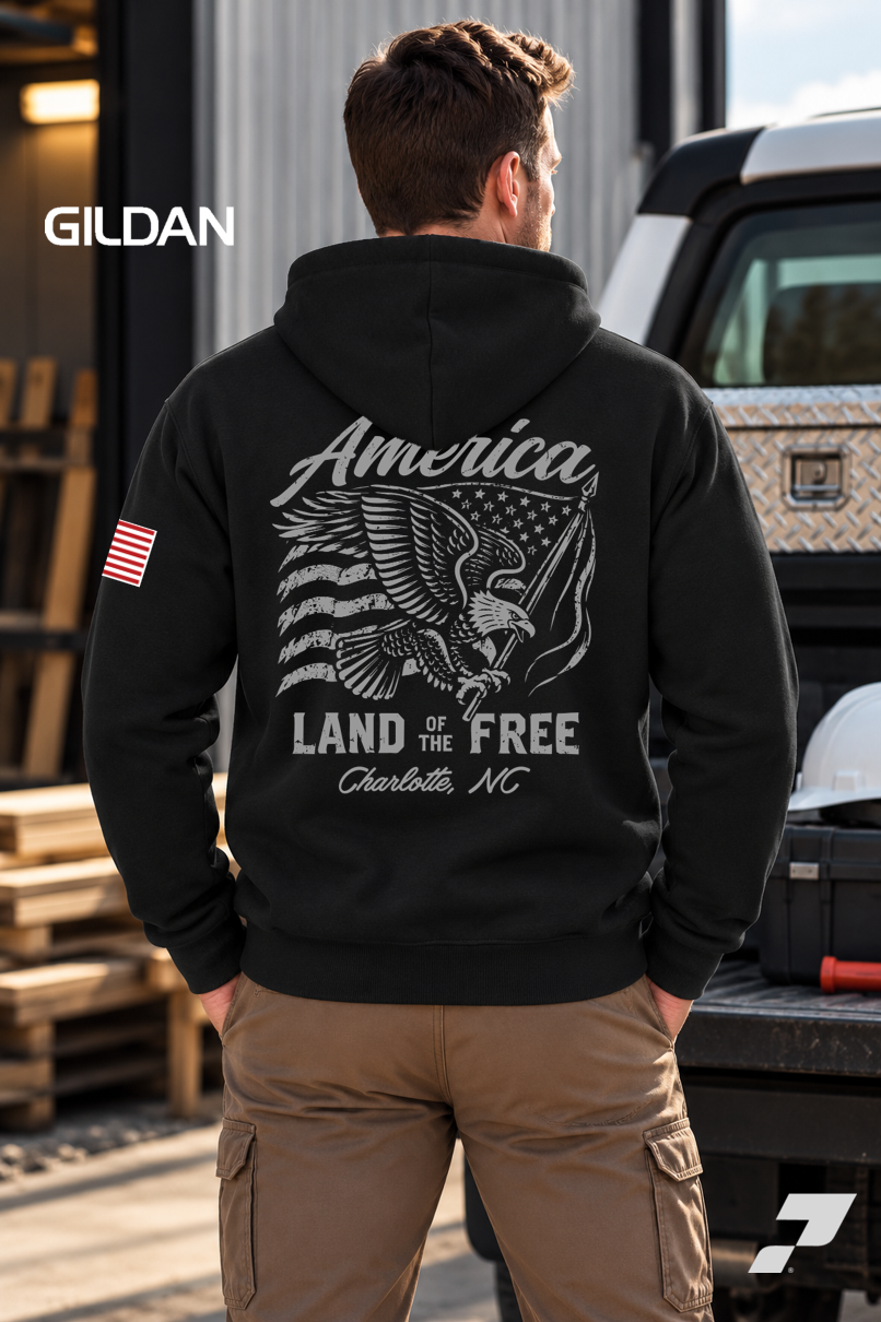 Gildan® Heavy Blend™ Hooded Sweatshirt - Land of the Free