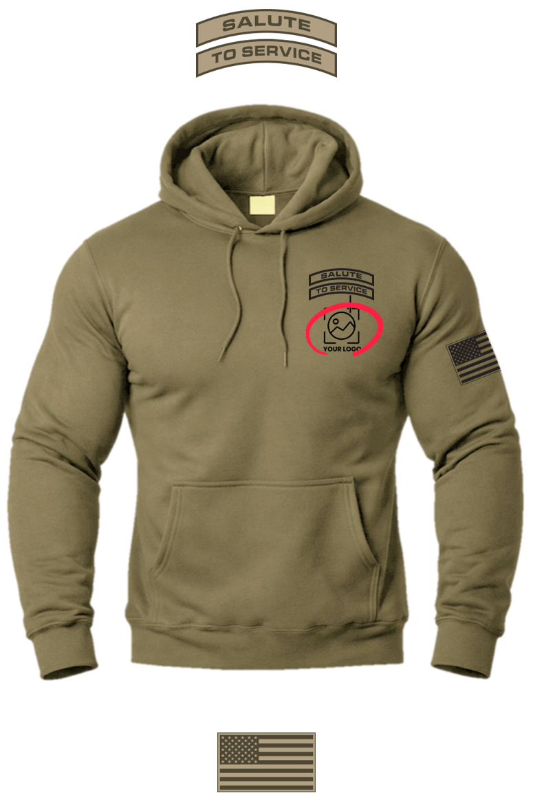 Salute to Service Hooded Sweatshirt + YOUR LOGO