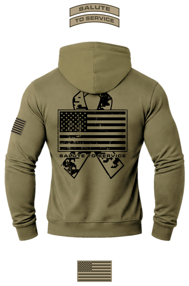 Salute to Service Hooded Sweatshirt + YOUR LOGO