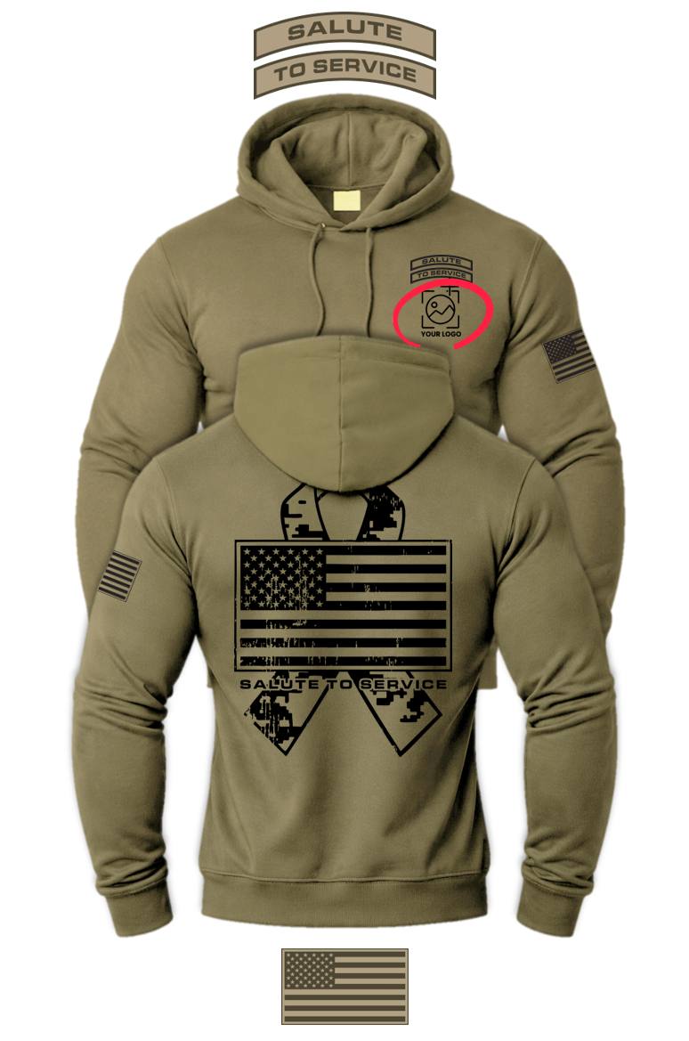 Salute to Service Hooded Sweatshirt + YOUR LOGO