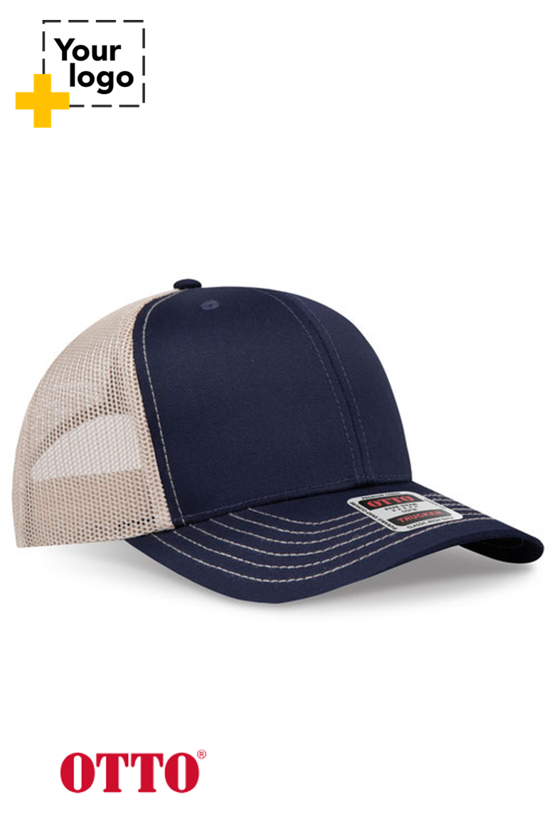 OTTO CAP 6 Panel Mid Profile Mesh Back Trucker Hat