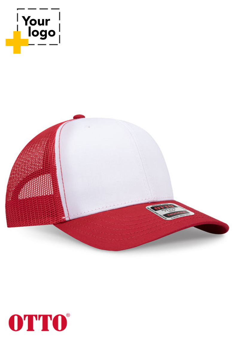 OTTO CAP 6 Panel Mid Profile Mesh Back Trucker Hat