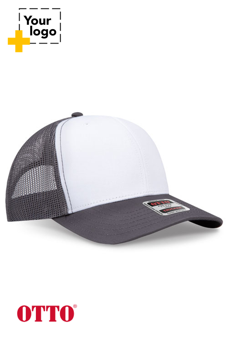 OTTO CAP 6 Panel Mid Profile Mesh Back Trucker Hat