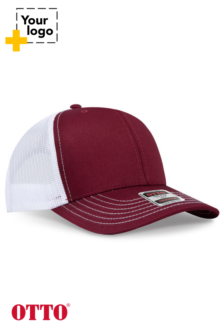 OTTO CAP 6 Panel Mid Profile Mesh Back Trucker Hat