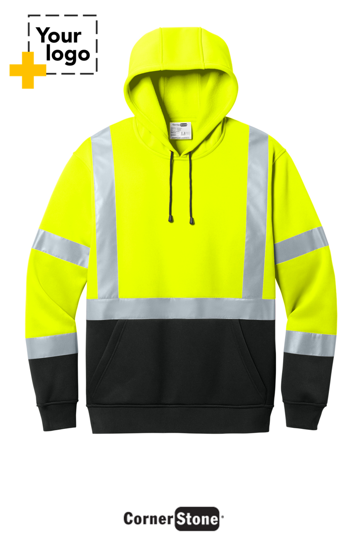 CornerStone® ANSI 107 Class 3 Heavy-Duty Fleece Pullover Hoodie