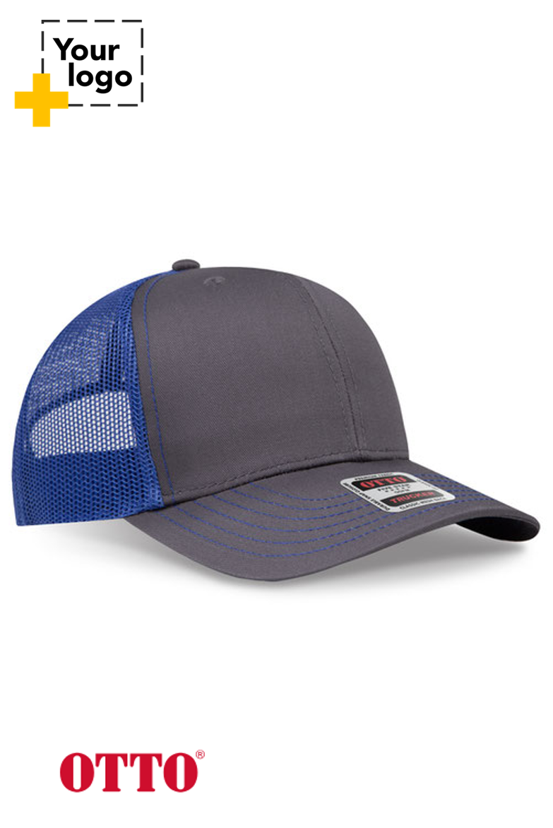 OTTO CAP 6 Panel Mid Profile Mesh Back Trucker Hat