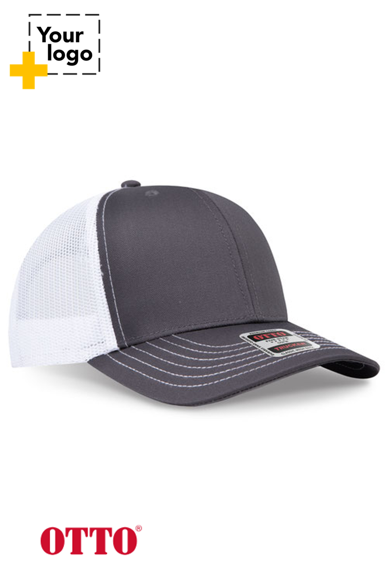 OTTO CAP 6 Panel Mid Profile Mesh Back Trucker Hat
