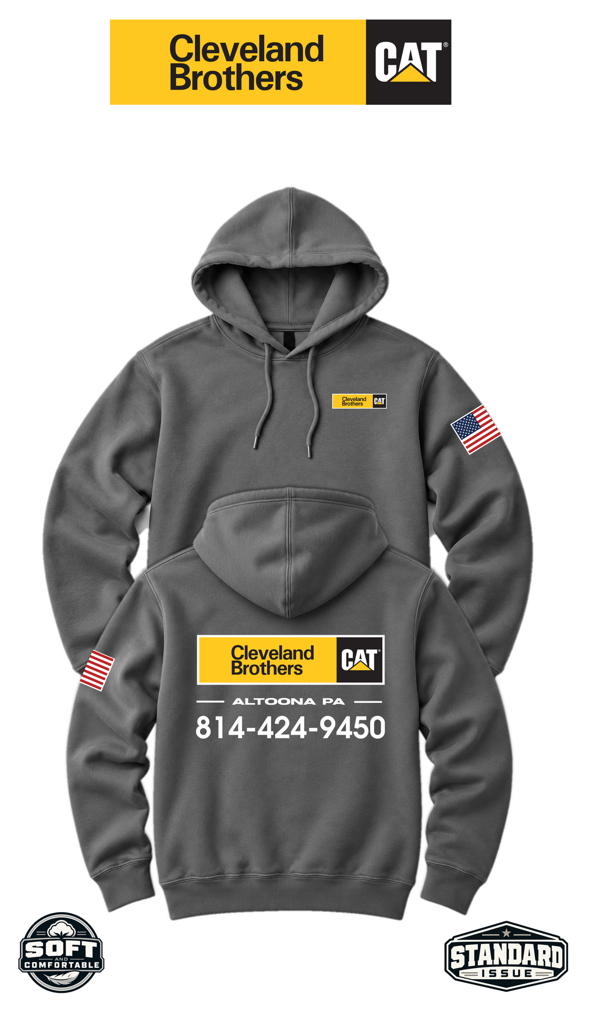 Your Location Hooded Sweatshirt - Cleveland Brothers CAT
