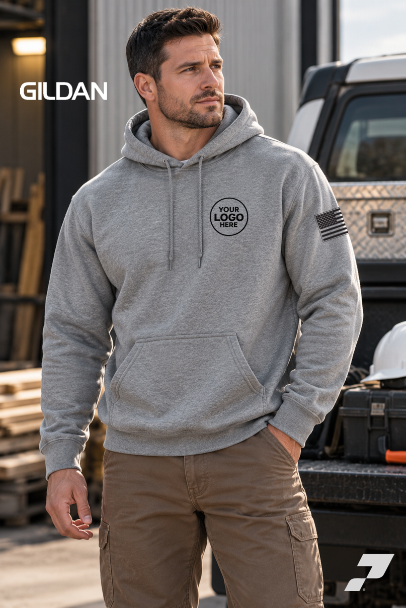 Gildan® Heavy Blend™ Hooded Sweatshirt - CAMO FLAG