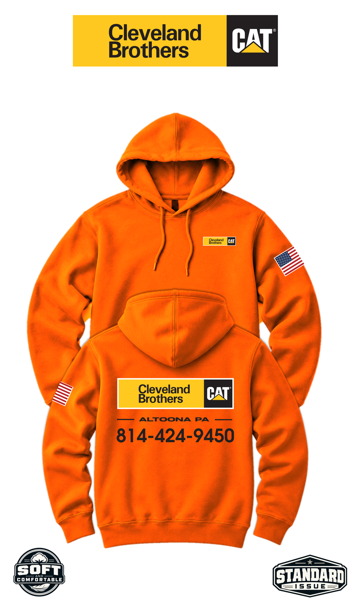 Your Location Hooded Sweatshirt - Cleveland Brothers CAT