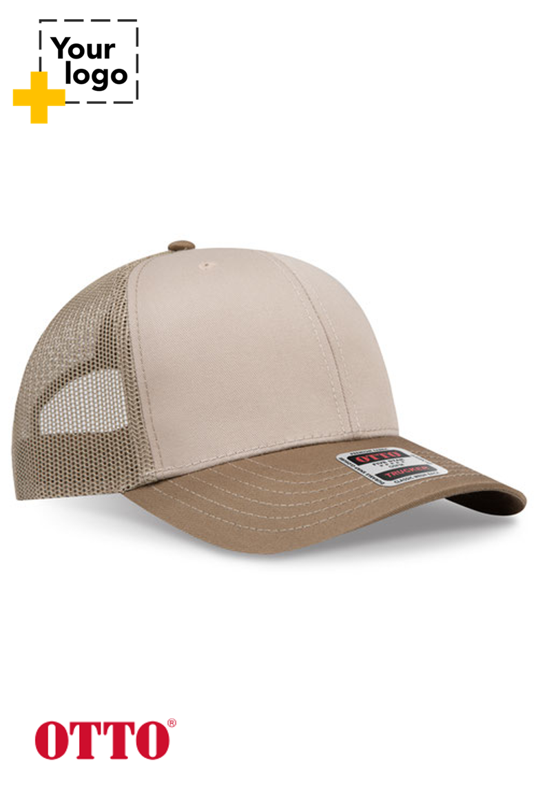 OTTO CAP 6 Panel Mid Profile Mesh Back Trucker Hat