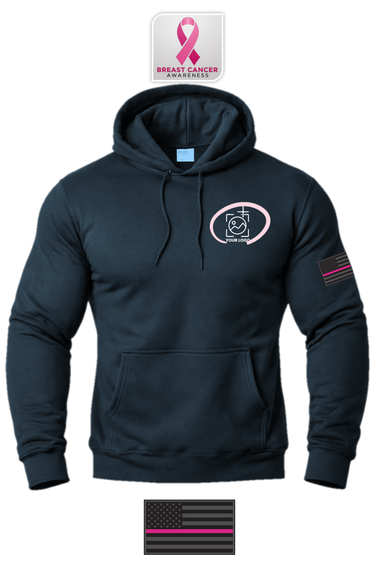 Breast Cancer Awareness Hooded Sweatshirt + YOUR LOGO
