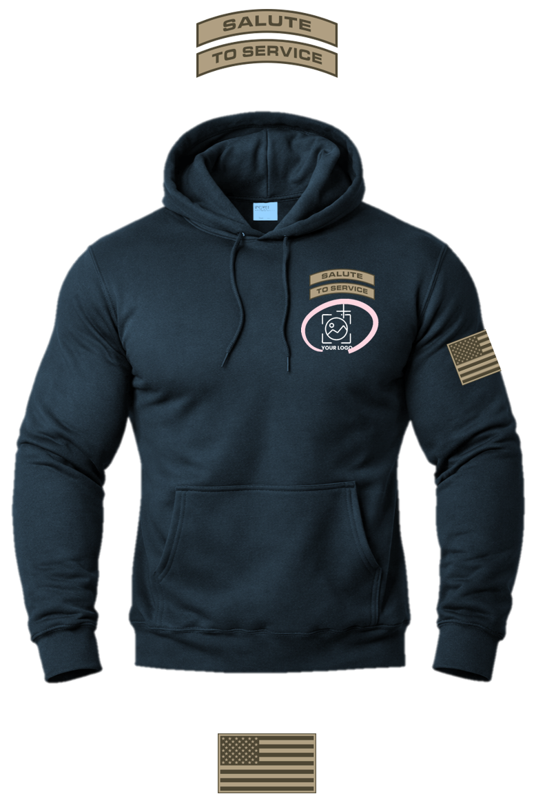 Salute to Service Hooded Sweatshirt + YOUR LOGO
