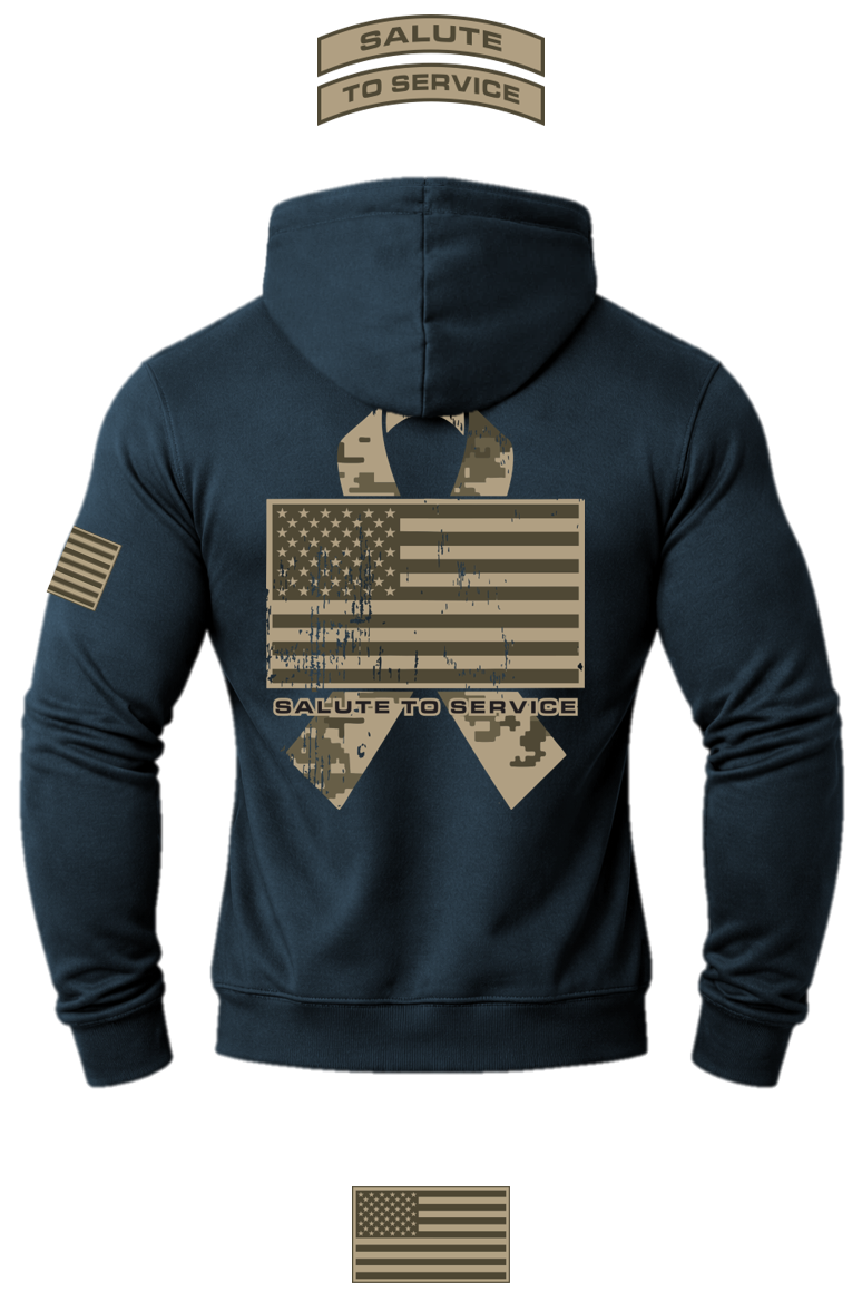 Salute to Service Hooded Sweatshirt + YOUR LOGO