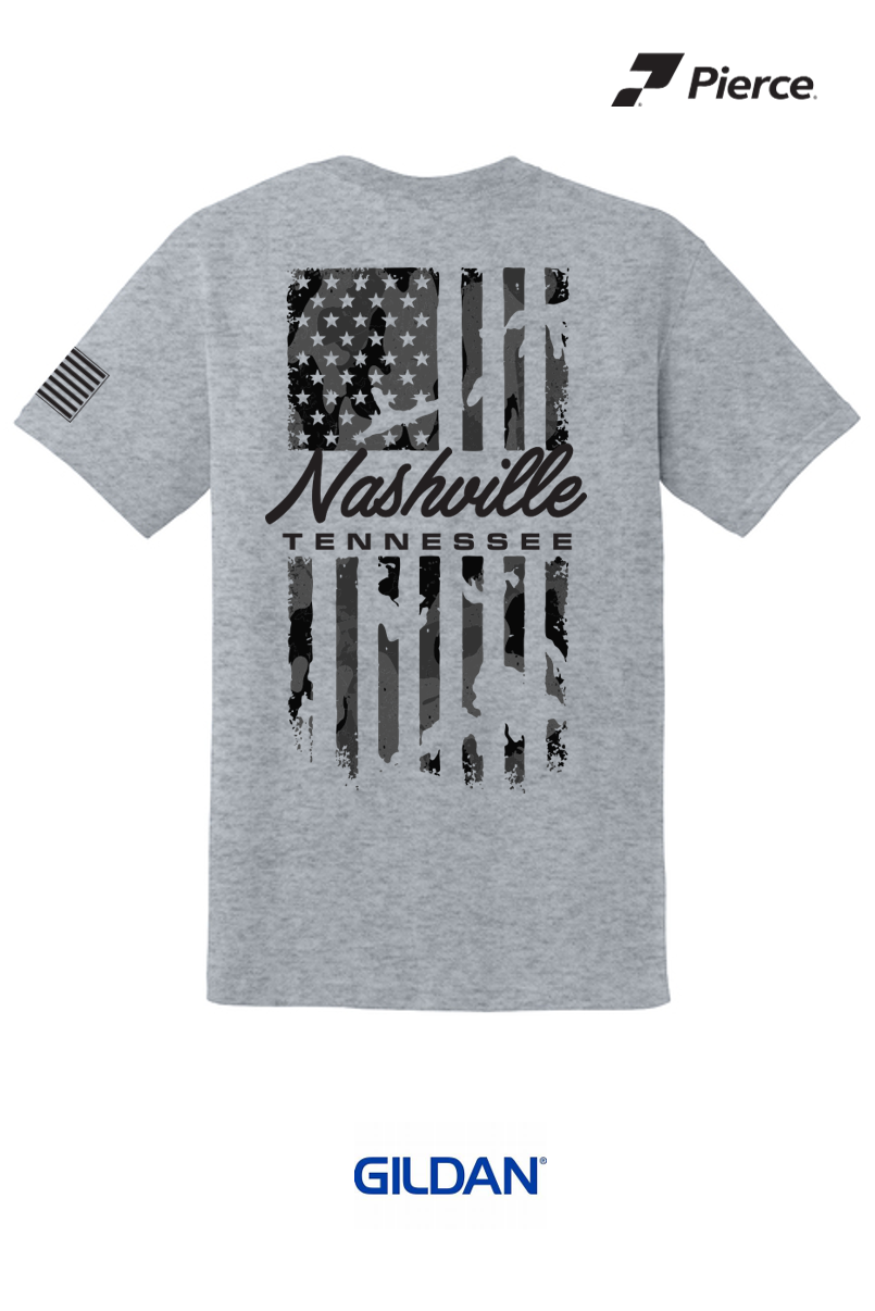 Gildan® DryBlend® 50 Cotton/50 Poly T-Shirt - CAMO FLAG