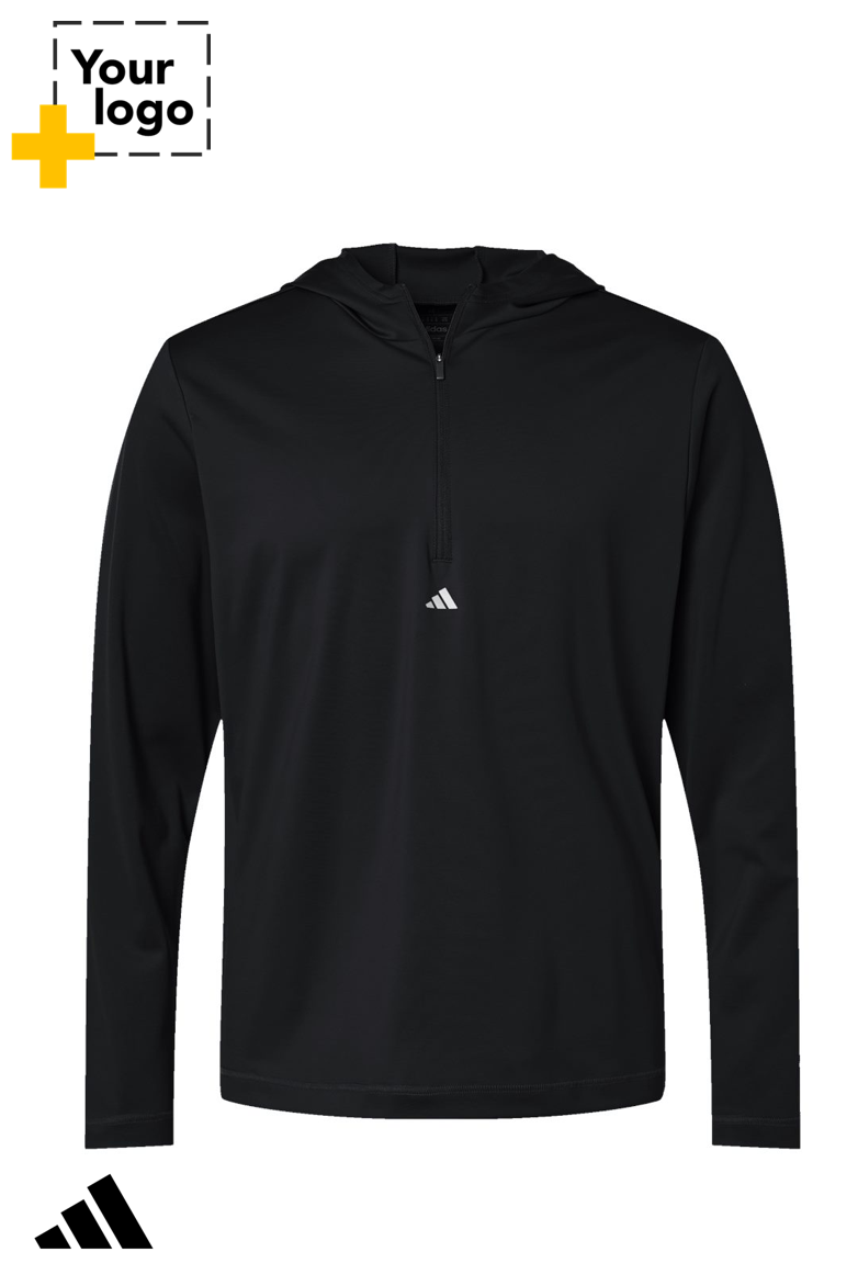 Adidas Men's Lightweight Quarter-Zip Hooded Pullover