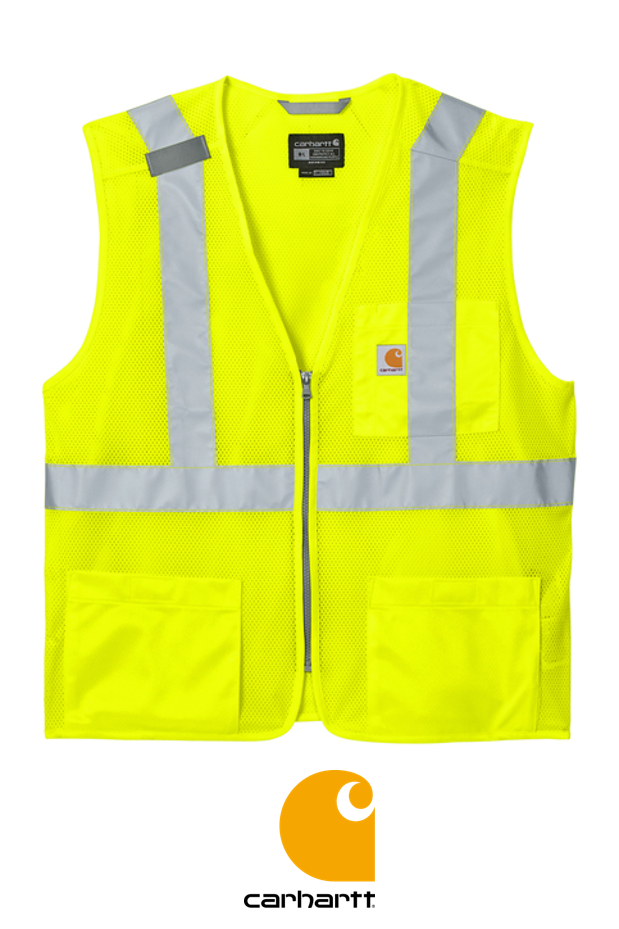 Carhartt® ANSI Class 2 Mesh Zip-Front Vest + YOUR LOGO