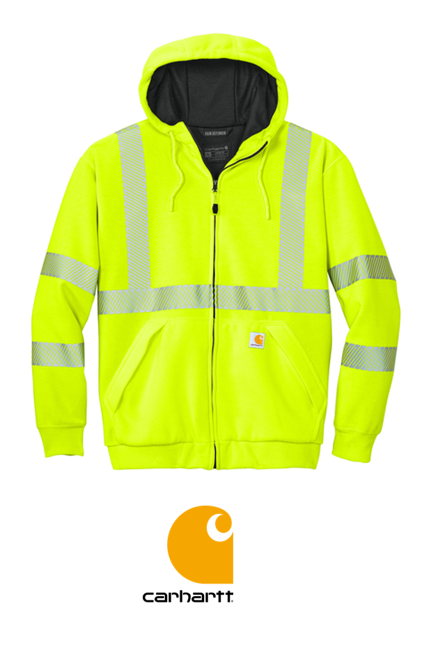 Carhartt® ANSI 107 Class 3 Lined Full-Zip Sweatshirt + YOUR LOGO