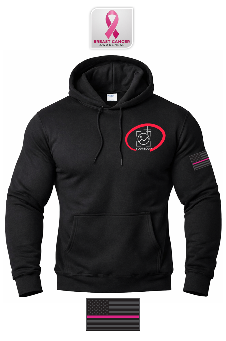 Breast Cancer Awareness Hooded Sweatshirt + YOUR LOGO
