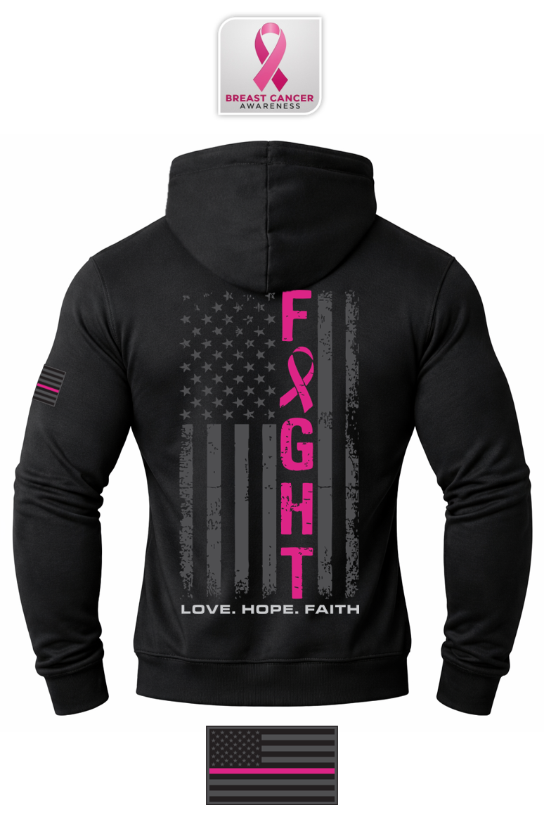 Breast Cancer Awareness Hooded Sweatshirt + YOUR LOGO