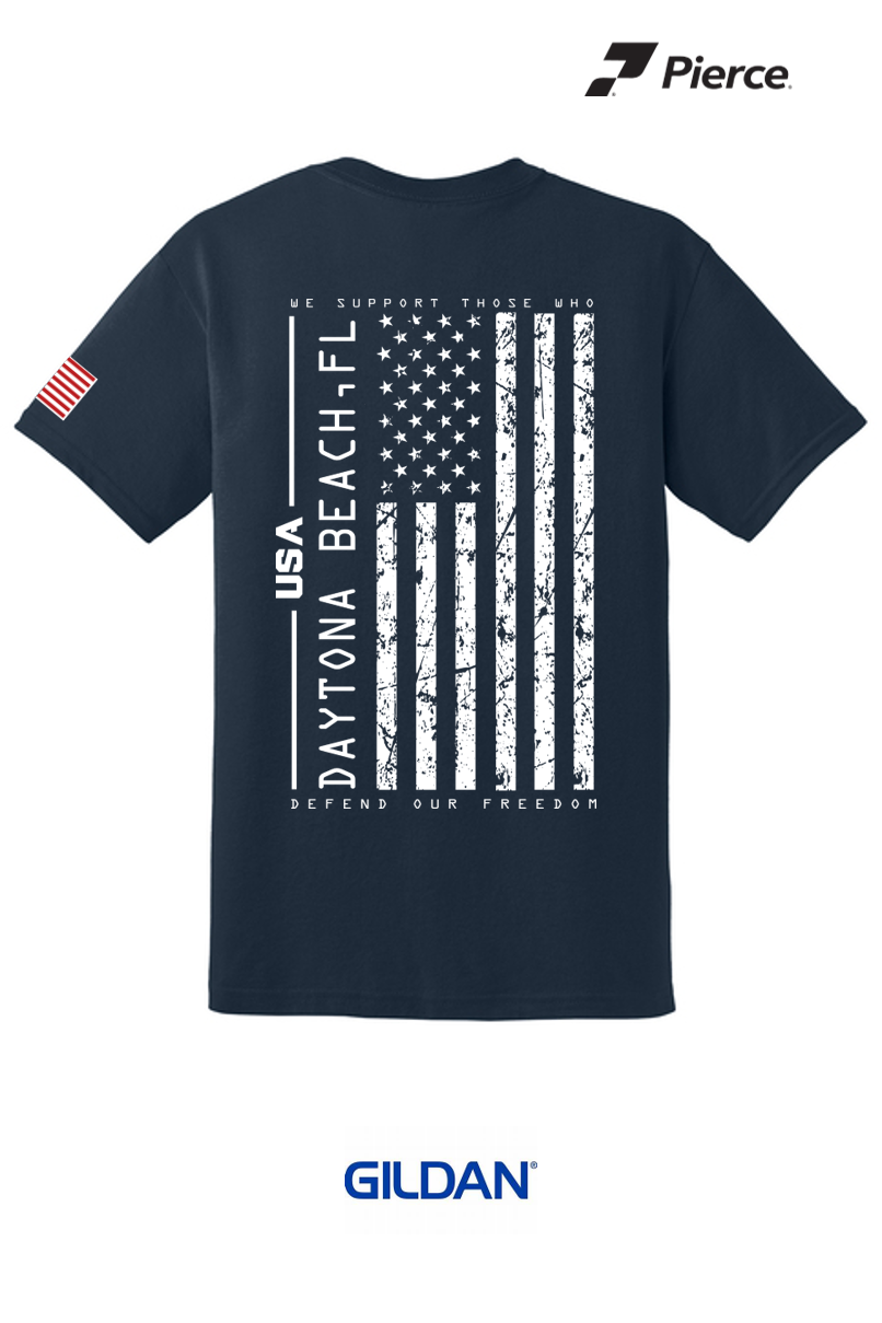 Gildan® DryBlend® 50 Cotton/50 Poly T-Shirt - NAVY Salute to Service