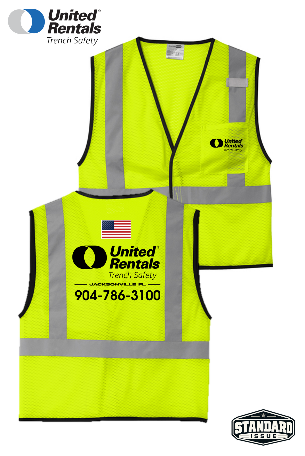 CornerStone® ANSI 107 Class 2 Economy Mesh One-Pocket Vest - UR Trench Safety