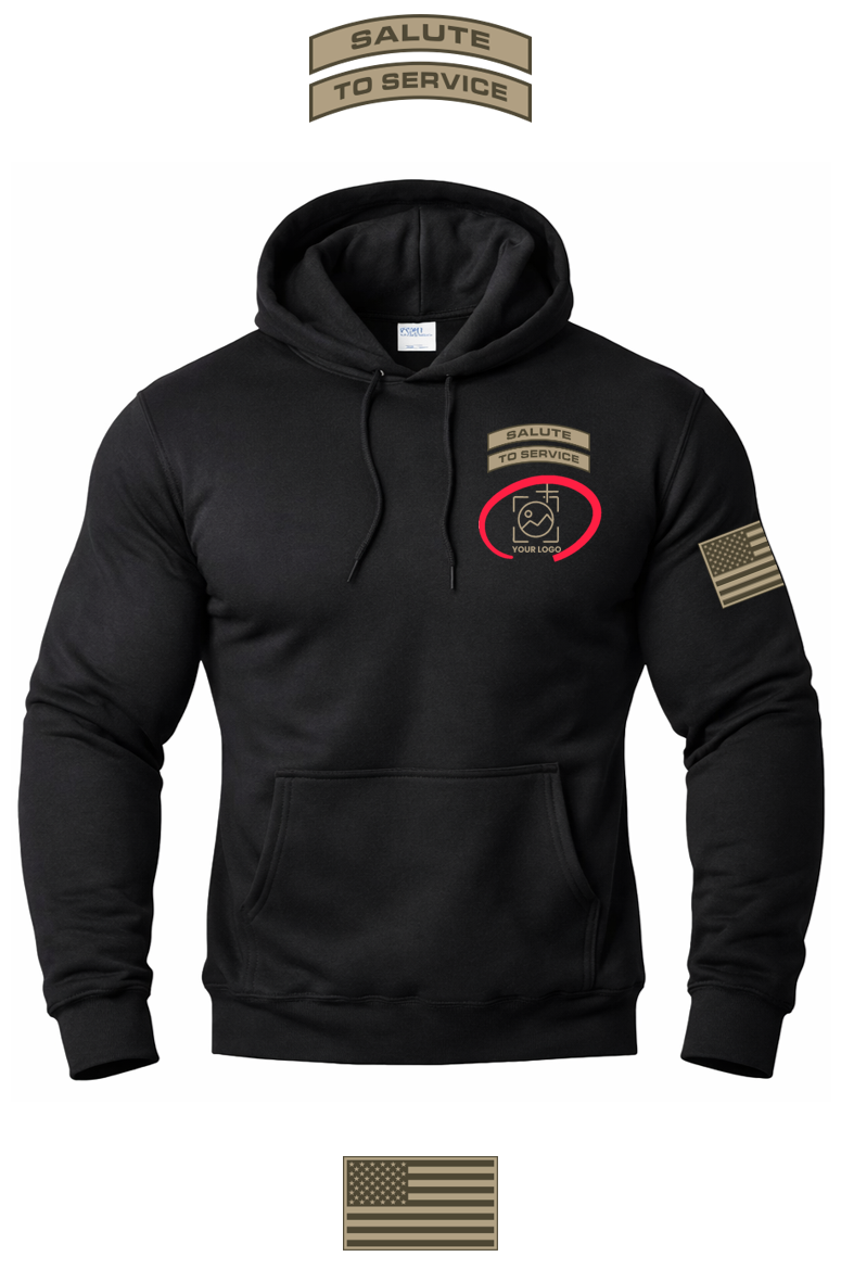 Salute to Service Hooded Sweatshirt + YOUR LOGO