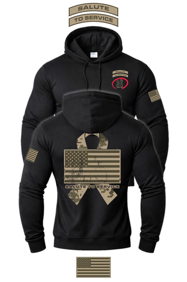 Salute to Service Hooded Sweatshirt + YOUR LOGO