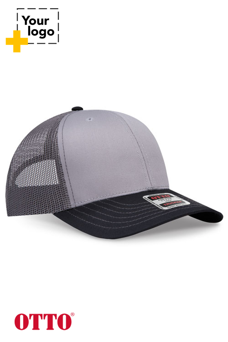 OTTO CAP 6 Panel Mid Profile Mesh Back Trucker Hat