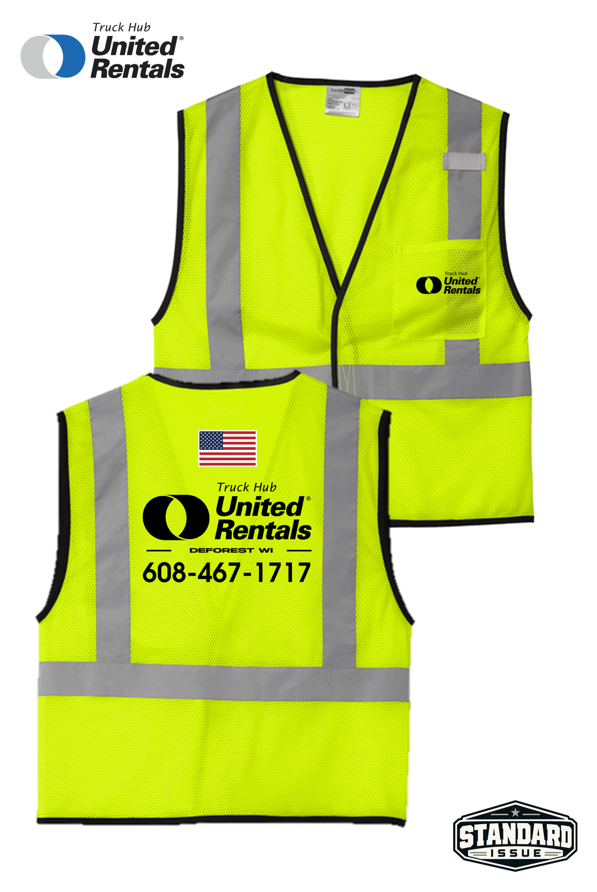 CornerStone® ANSI 107 Class 2 Economy Mesh One-Pocket Vest - Truck Hub UR
