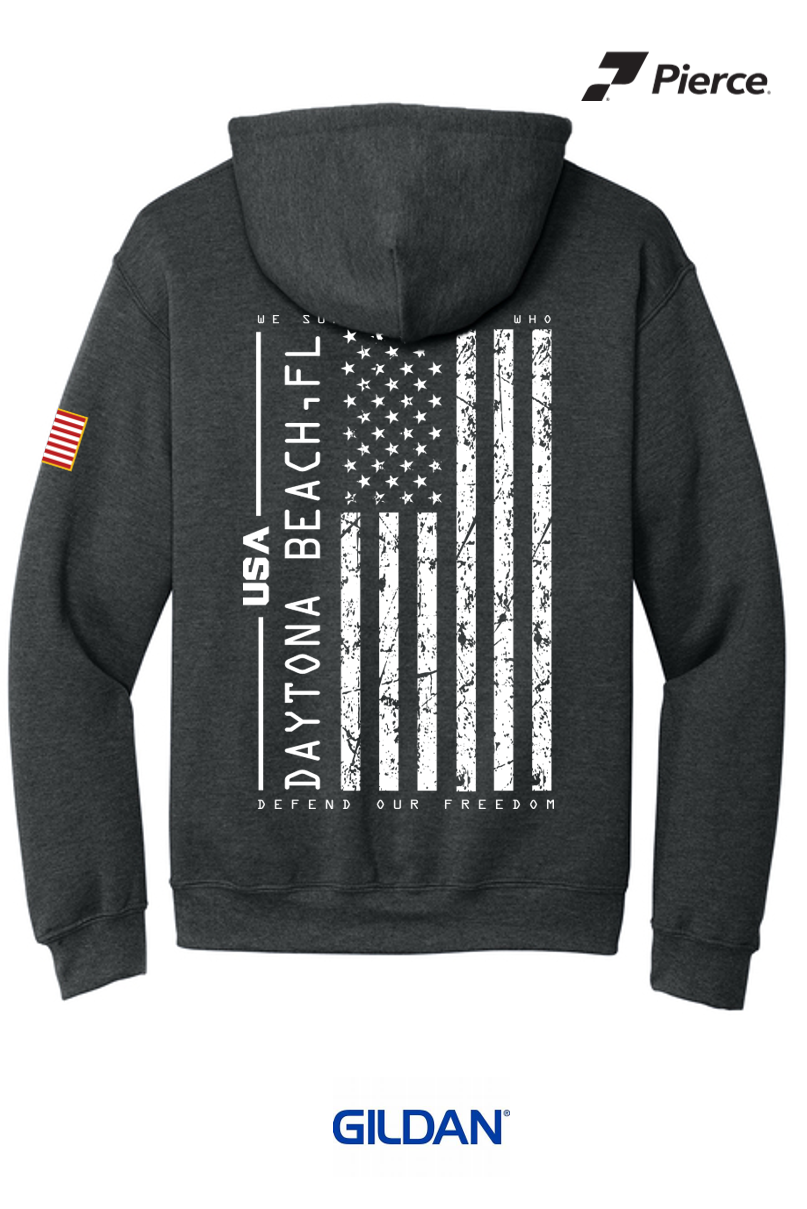 Gildan® Heavy Blend™ Hooded Sweatshirt - DARK HEATHER Salute to Service
