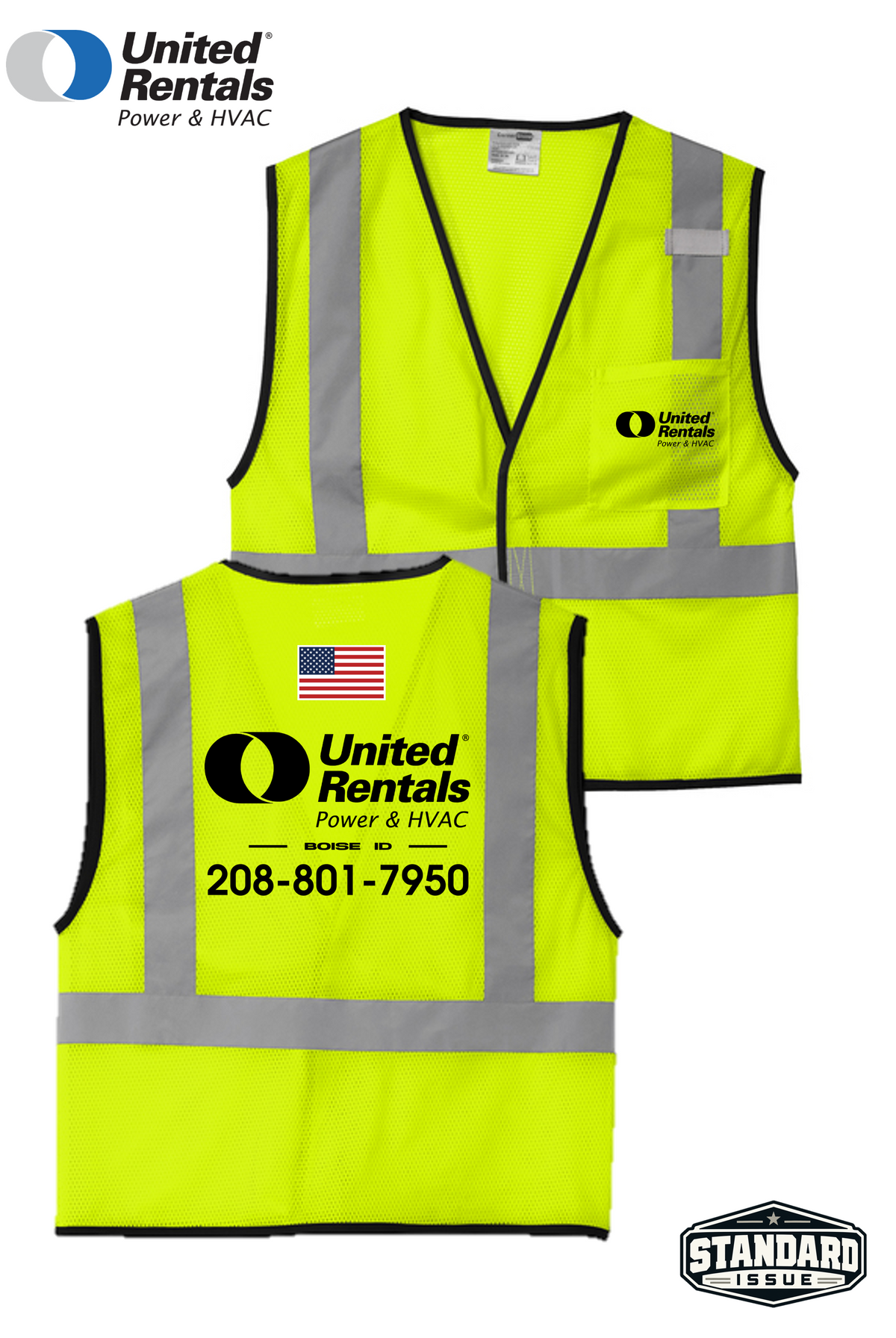 CornerStone® ANSI 107 Class 2 Economy Mesh One-Pocket Vest - Power & HVAC UR