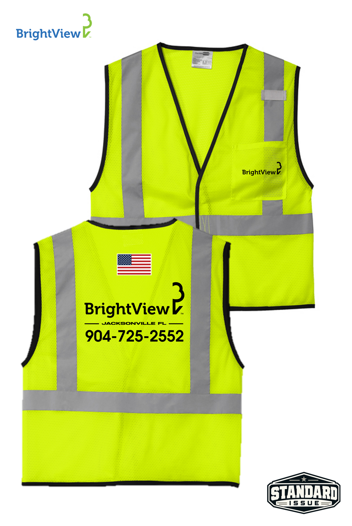 CornerStone® ANSI 107 Class 2 Economy Mesh One-Pocket Vest - BrightView
