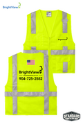 CornerStone® ANSI 107 Class 2 Mesh Six-Pocket Zippered Vest - BrightView