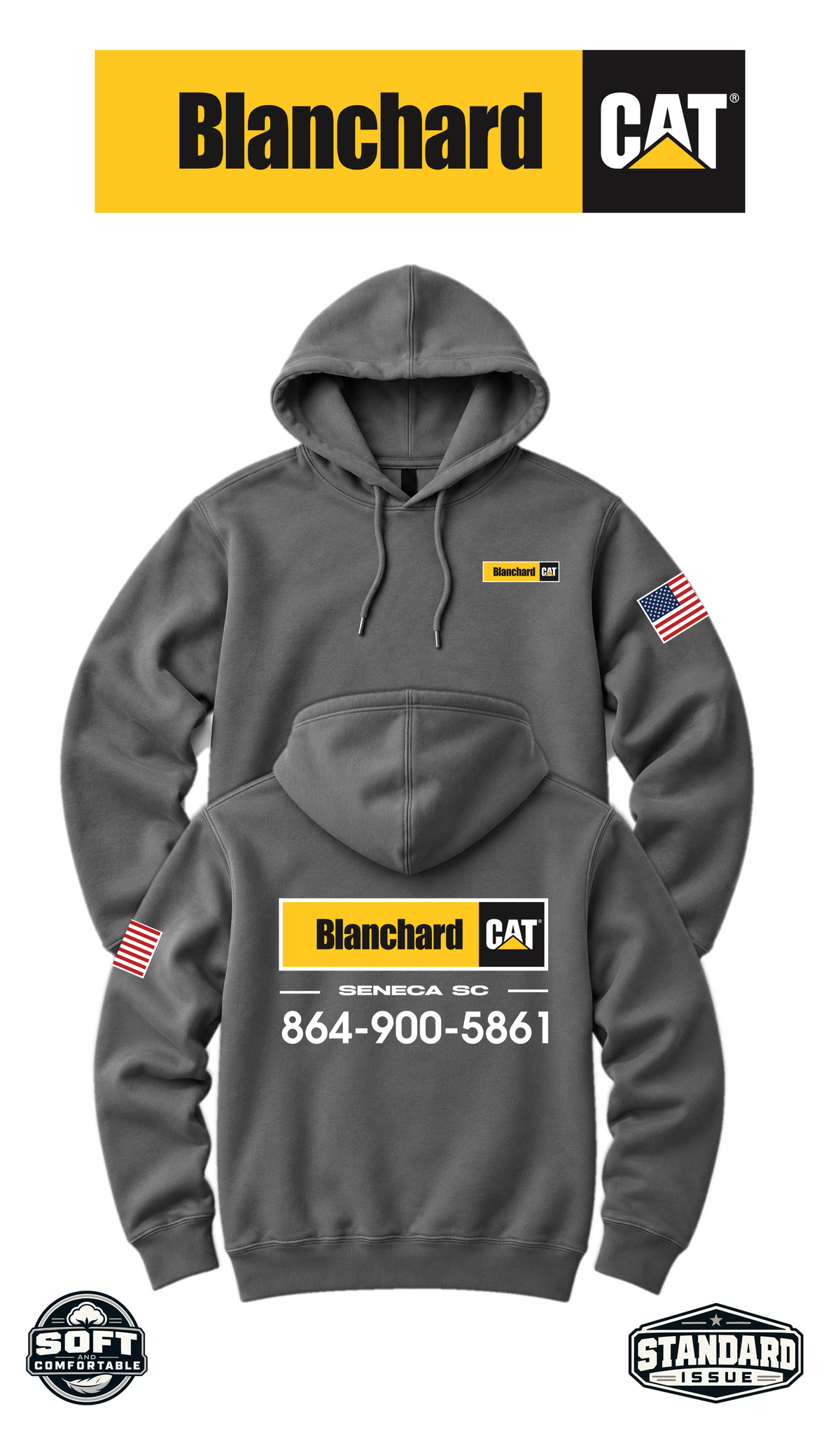 Your Location Hooded Sweatshirt - Blanchard CAT