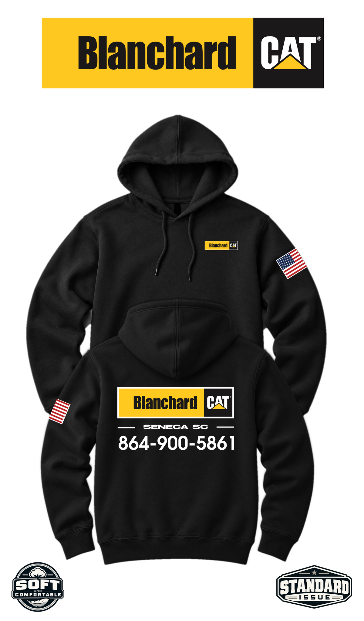 Your Location Hooded Sweatshirt - Blanchard CAT