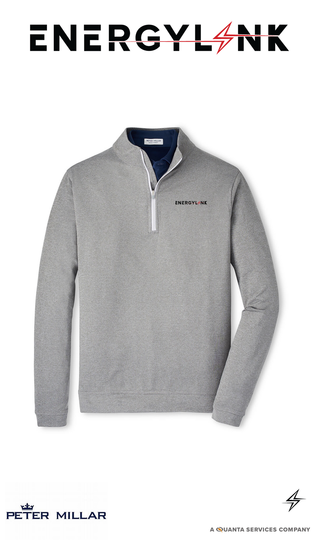 Peter Millar Men's Perth Performance Melange Quarter-Zip - EnergyLink