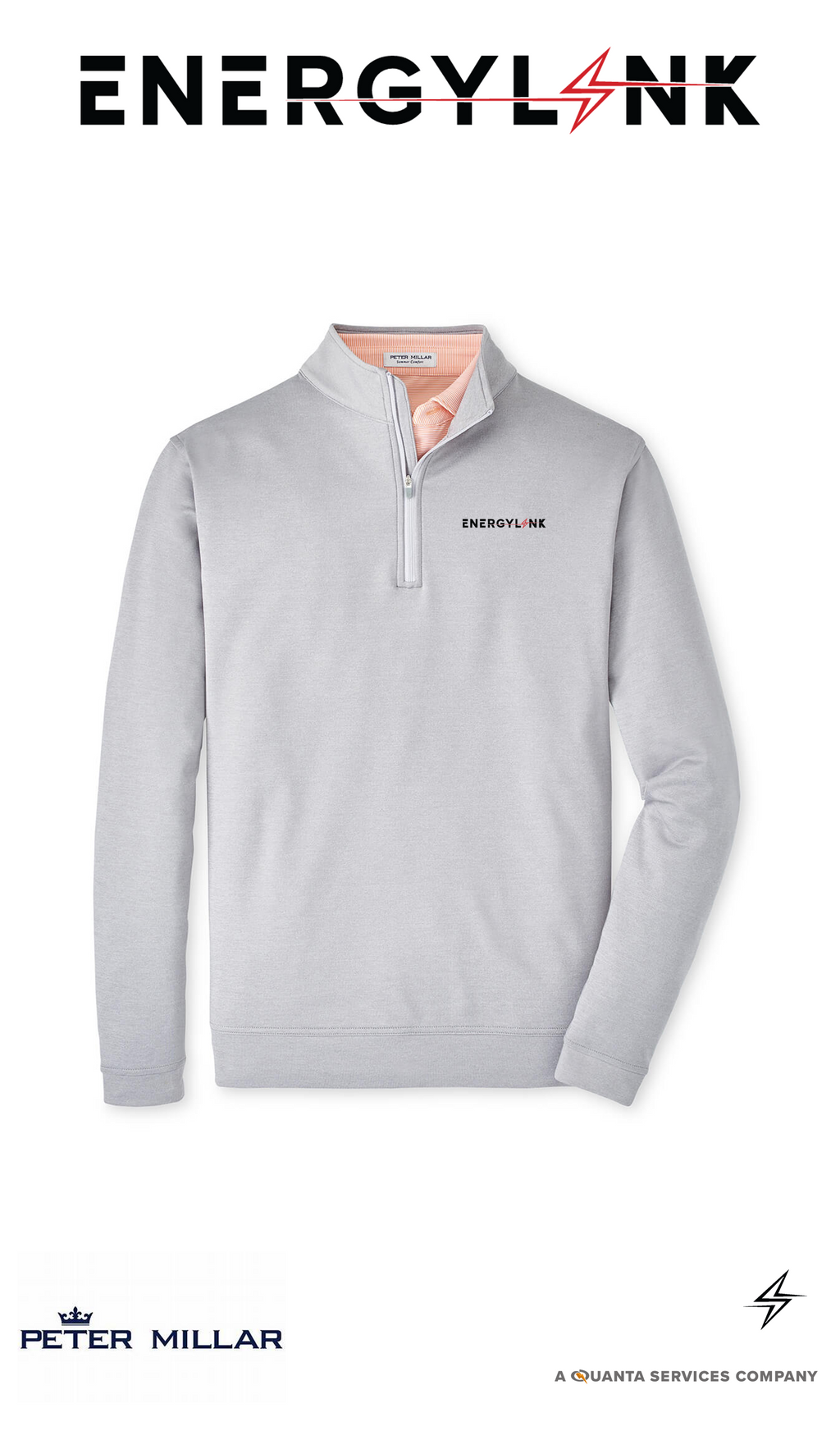 Peter Millar Men's Perth Performance Melange Quarter-Zip - EnergyLink