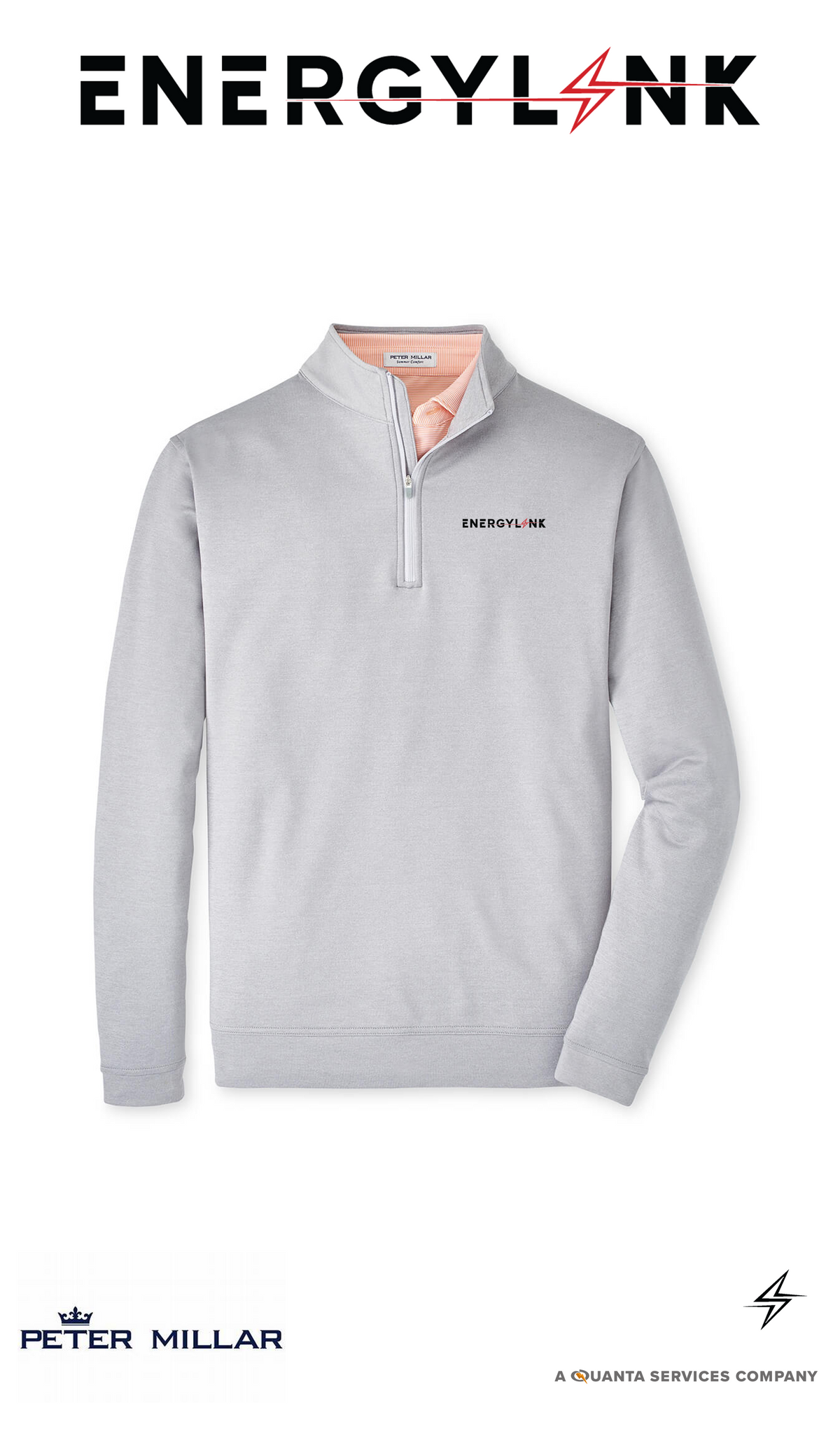 Peter Millar Men's Perth Performance Melange Quarter-Zip - EnergyLink