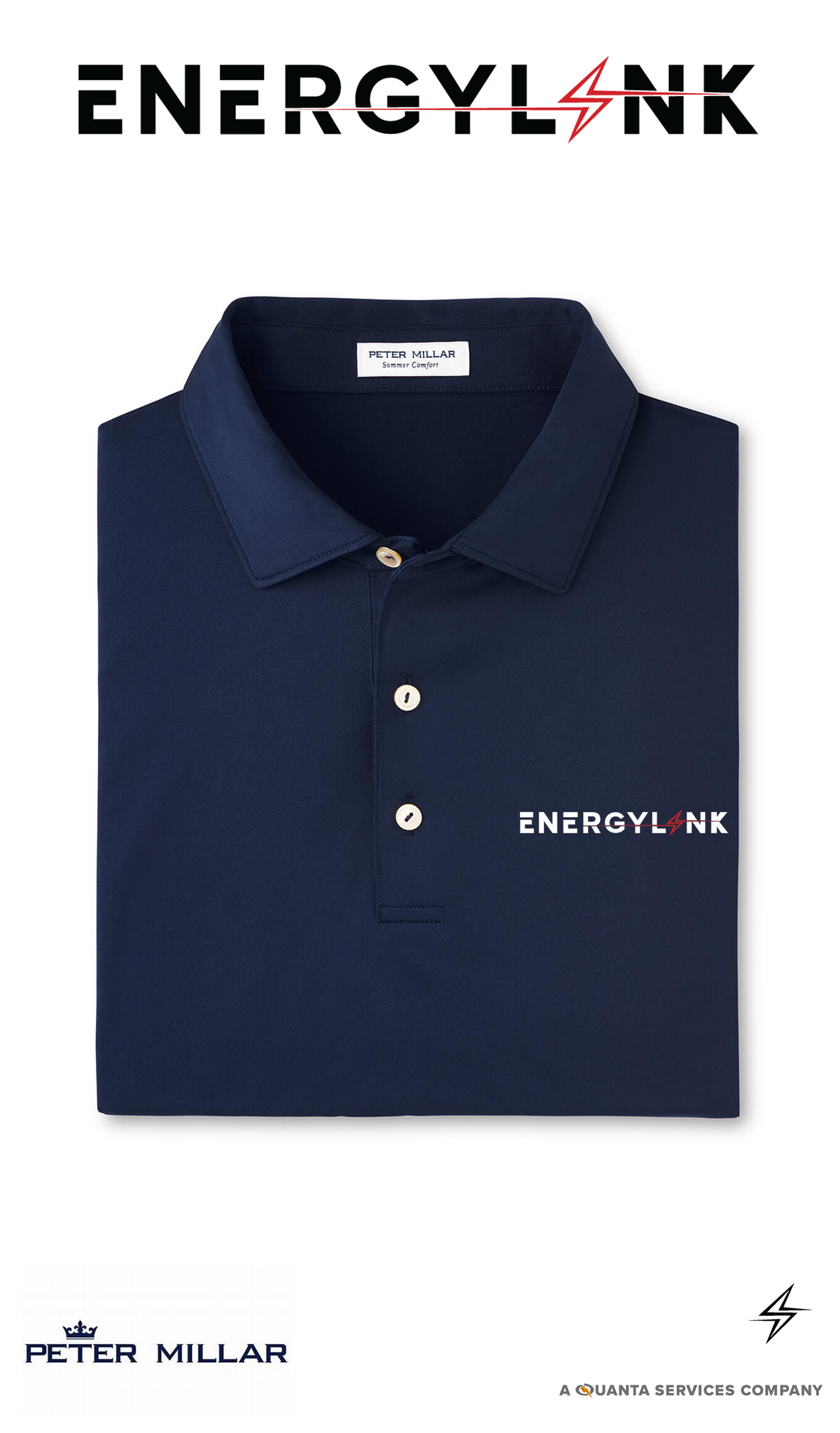 Peter Millar Men's Solid Performance Polo - Self Collar - EnergyLink
