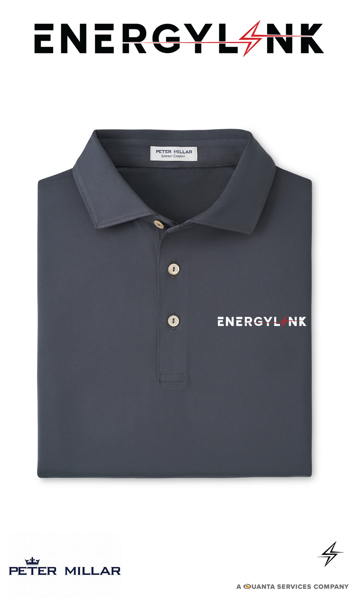 Peter Millar Men's Solid Performance Polo - Self Collar - EnergyLink